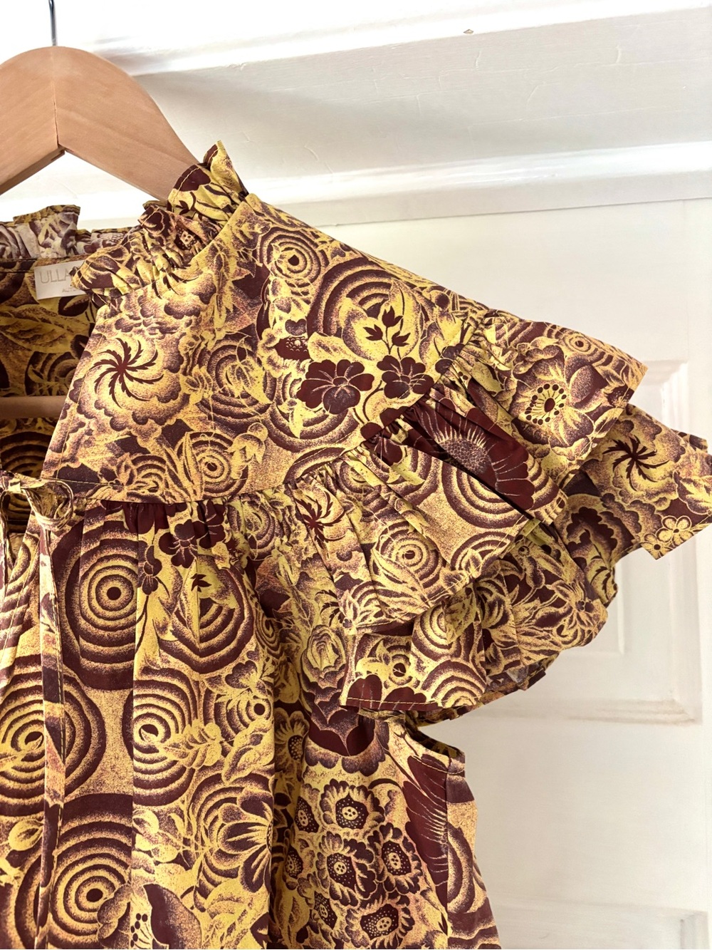 Ulla Johnson Letty Ruffle Short Sleeve Blouse Amber Top Size 2 | XS - Picture 6 of 16